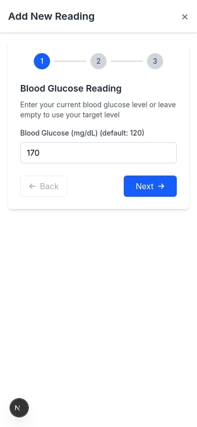 Blood Glucose Entry